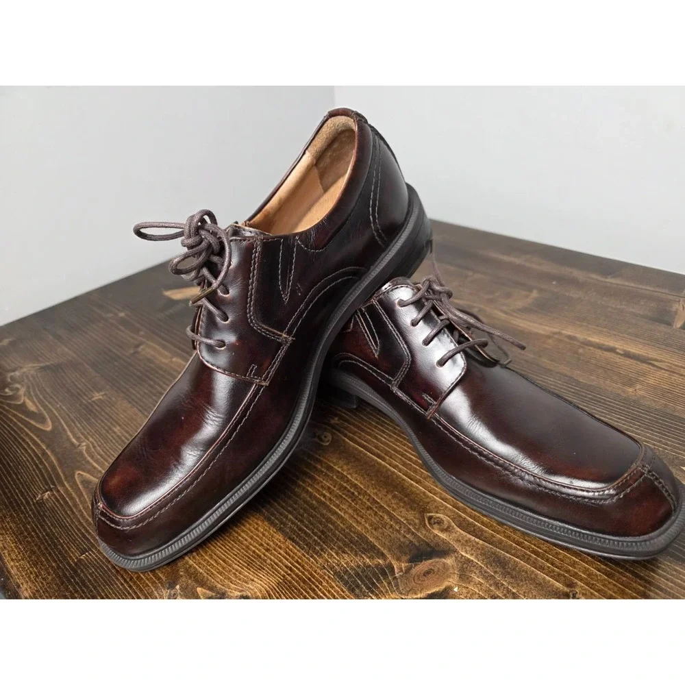 Florsheim Billings Men's 10 D Shoes Brown Leather Derby Square Toe Oxford‎ 13113